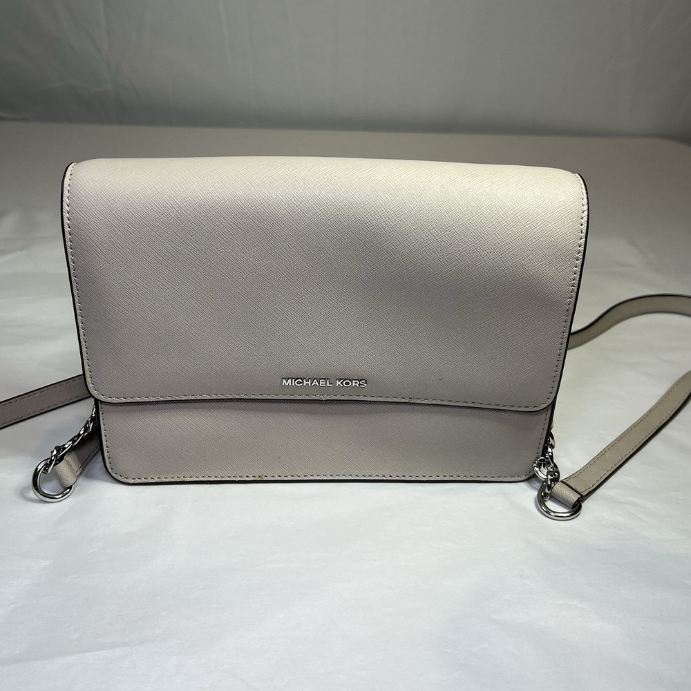 Michael Kors Womens Nude Blush Leather Detachable Strap Flap Crossbody Bag
